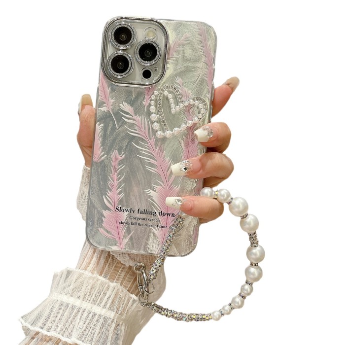 For iPhone 17 Air 17 Pro Max 16 15 14 13 12 11 Phone Cover Love Feather Cover
