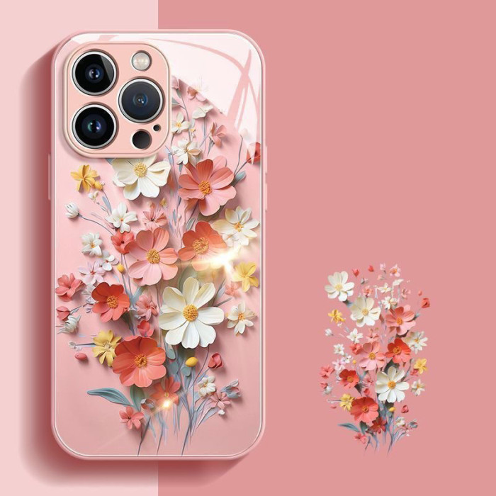 For iPhone 17 Air 17 Pro Max 16 15 14 13 12 11 XR 7 8 XS Phone Case Bouquet New
