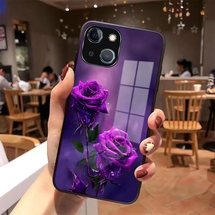 For iPhone 17 Air 17 Pro Max 16 15 14 13 12 11 XR XS Phone Case Beautiful Rose