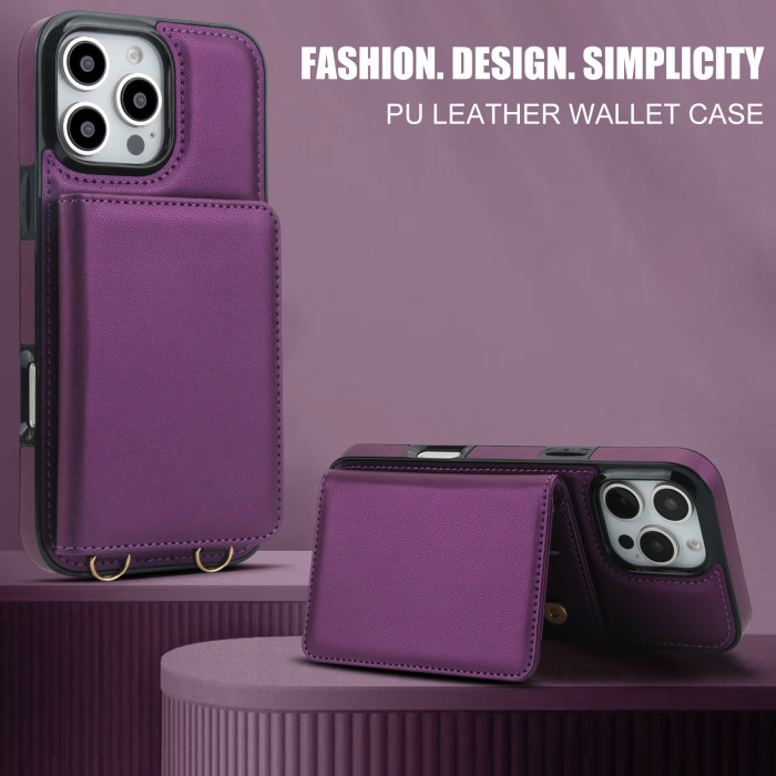 For iPhone 17 Air 17 Pro Max 16 15 14 13 12 11 XR XS Phone Cover Wallet Leather