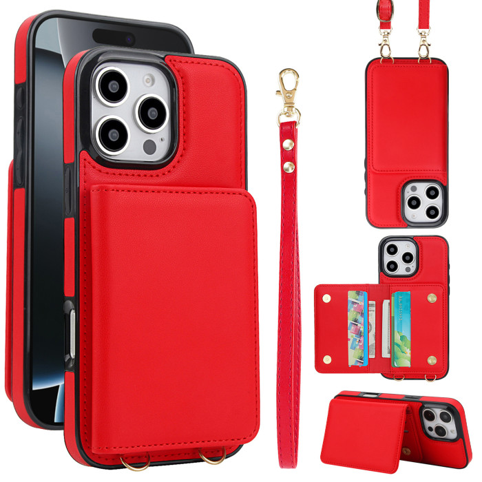 For iPhone 17 Air 17 Pro Max 16 15 14 13 12 11 XR XS Phone Cover Wallet Leather
