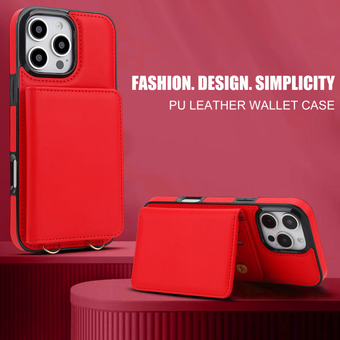 For iPhone 17 Air 17 Pro Max 16 15 14 13 12 11 XR XS Phone Cover Wallet Leather
