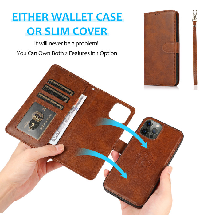 For iPhone 17 Air 17 Pro Max 16 15 14 13 12 11 XR XS Phone Cover Wallet Leather