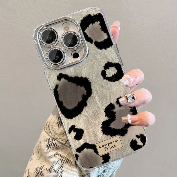 For iPhone 17 Air 17 Pro Max 16 15 14 13 12 11 XR Phone Case  Leopard w/bracelet