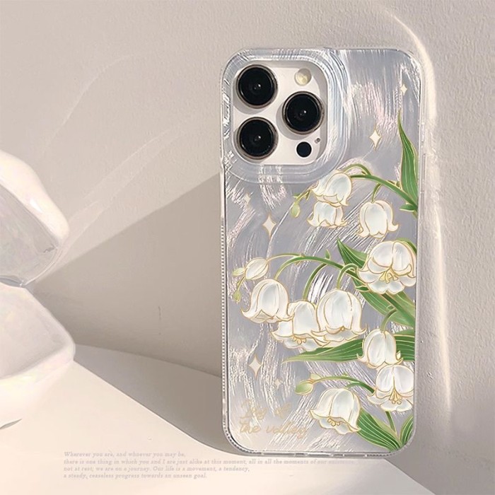 For iPhone 17 Air 17 Pro Max 16 15 14 13 12 11 Phone Case Glitter Flower Cover