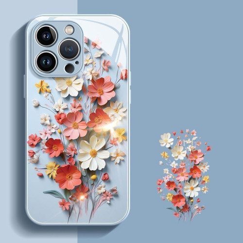 For iPhone 17 Air 17 Pro Max 16 15 14 13 12 11 XR 7 8 XS Phone Case Bouquet New