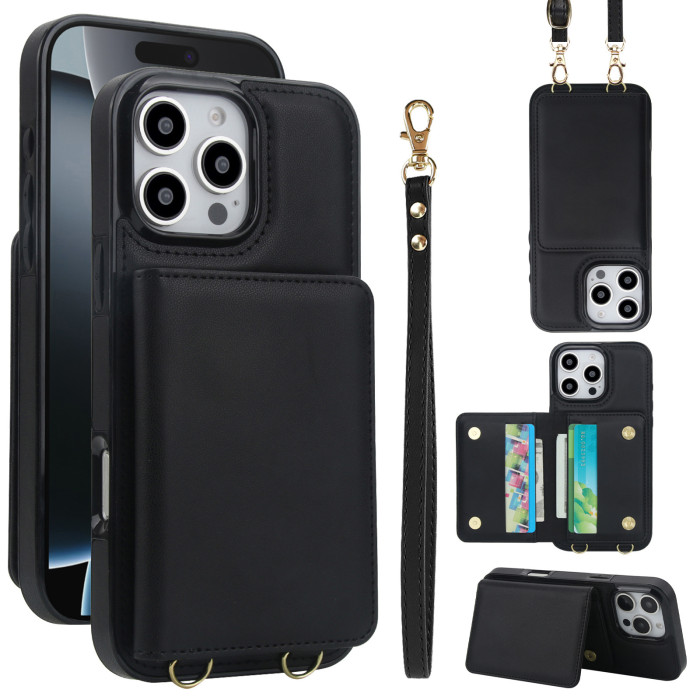 For iPhone 17 Air 17 Pro Max 16 15 14 13 12 11 XR XS Phone Cover Wallet Leather
