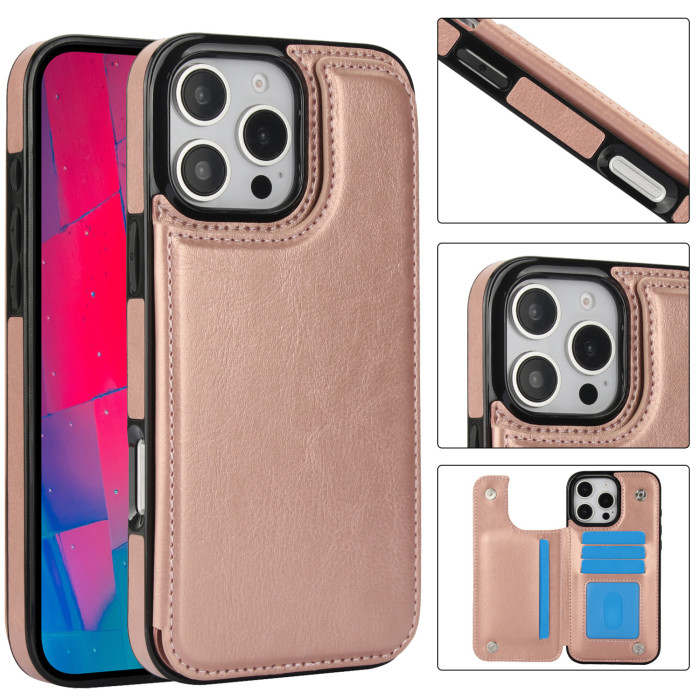 For iPhone 17 Air 17 Pro Max 16 15 14 13 12 11 7 8 XS Phone Cover Leather Wallet