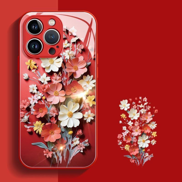 For iPhone 17 Air 17 Pro Max 16 15 14 13 12 11 XR 7 8 XS Phone Case Bouquet New