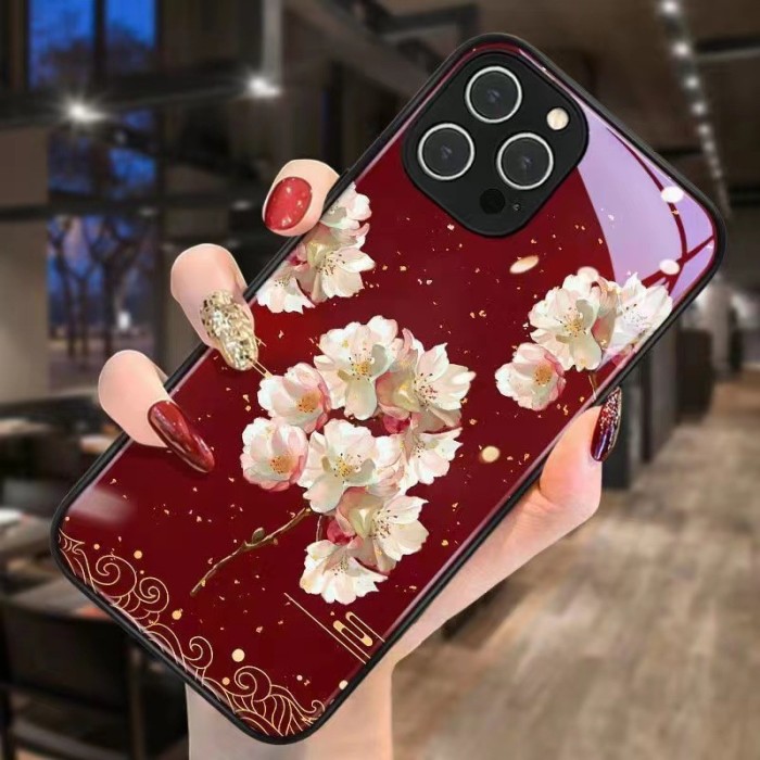For iPhone 17 Air 17 Pro Max 16 15 14 13 12 11 XR XS Phone Case Beautiful Flower