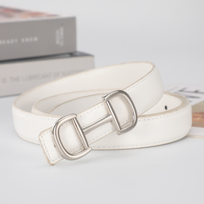 Leather Belt Black Elegant Versatile Business Casual Jeans Dresses fashion silver
