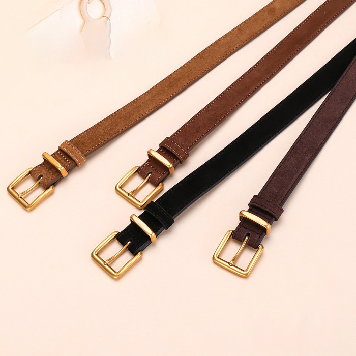 Versatile Decorative Leather Jeans Belt Fashion Trendy for Business Casual black