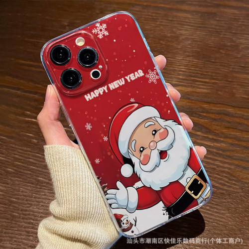 For iPhone 17 Air 17 Pro Max 16 15 14 13 12 11 XR 7 8 XS Phone Cover Santa Claus Christmas
