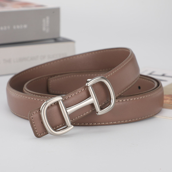 Leather Belt Black Elegant Versatile Business Casual Jeans Dresses fashion silver