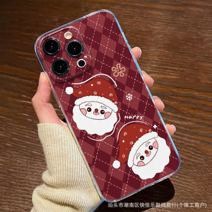 For iPhone 17 Air 17 Pro Max 16 15 14 13 12 11 XR 7 8 XS Phone Cover Santa Claus Christmas
