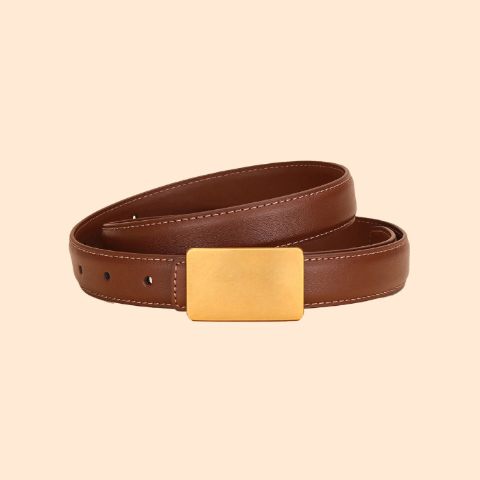 Leather Belt Black Gold Elegant Versatile Business Casual Jeans Dresses fashion