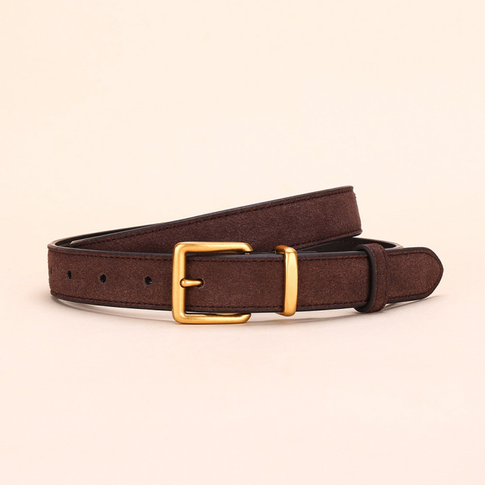 Versatile Decorative Leather Jeans Belt Fashion Trendy for Business Casual black