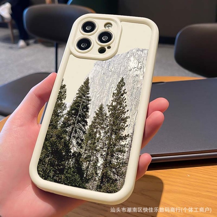 For iPhone 17 Air 17 Pro Max 16 15 14 13 12 11 XR 7 8 XS Phone Cover Wood Forest