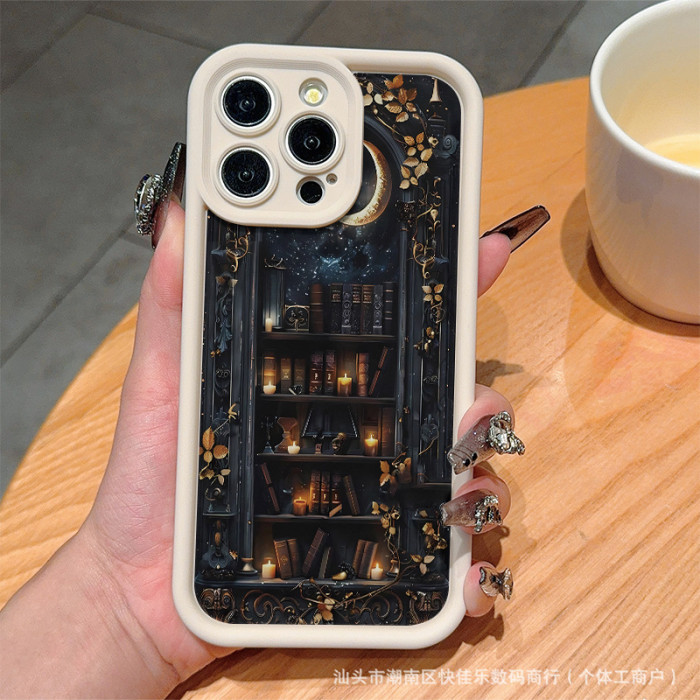 For iPhone 17 Air 17 Pro Max 16 15 14 13 12 11 XR 7 8 Phone Cover  Bookcase Moon