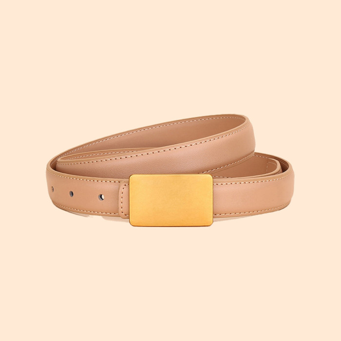 Leather Belt Black Gold Elegant Versatile Business Casual Jeans Dresses fashion