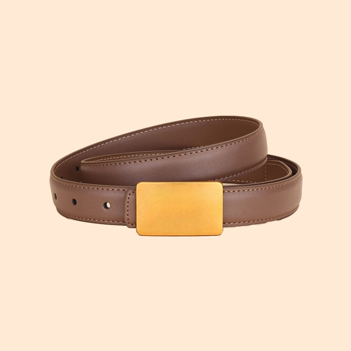 Leather Belt Black Gold Elegant Versatile Business Casual Jeans Dresses fashion