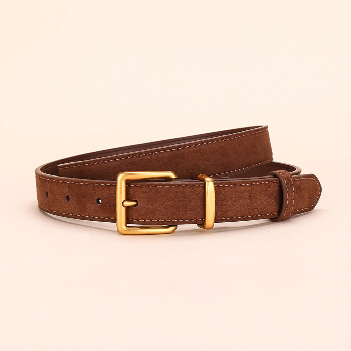Versatile Decorative Leather Jeans Belt Fashion Trendy for Business Casual black