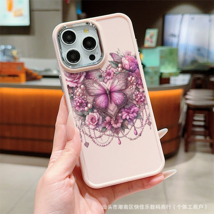 For iPhone 17 Air 17 Pro Max 16 15 14 13 12 11 XR Phone Cover Fashion Butterfly