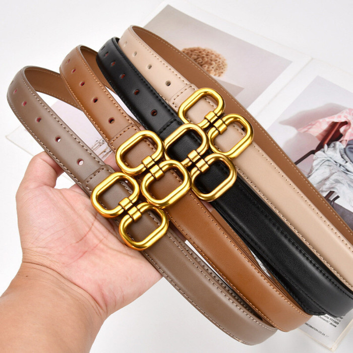 Leather Belt Black Gold Brown Business Casual versatile Jeans Dresses Suit pants