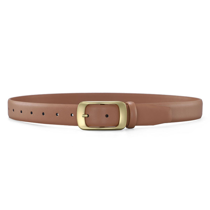 Black Gold Leather Belt Minimalist Trend Business Casual Jeans Dresses fashion
