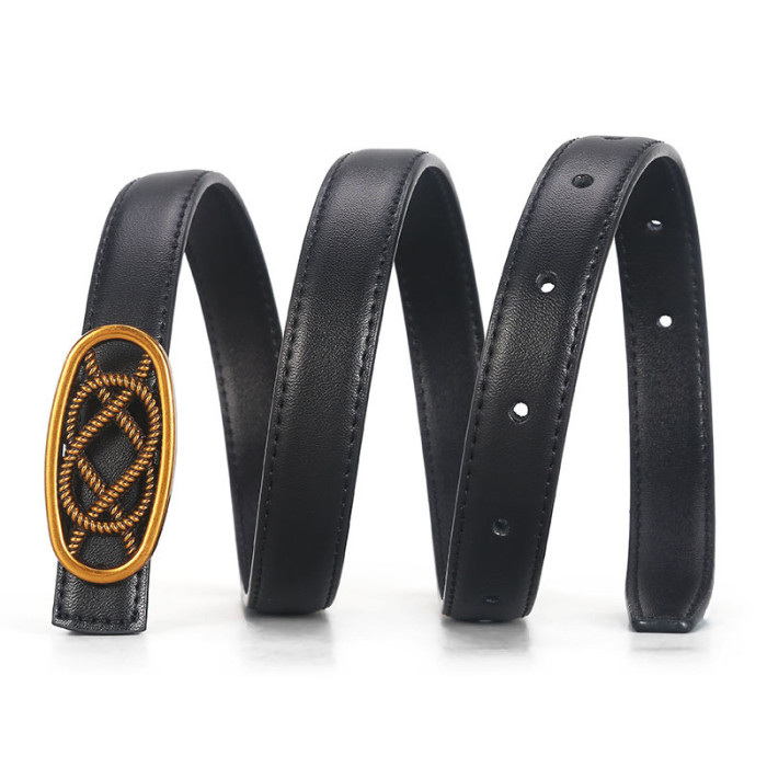 Oval Buckle Leather Belt Business Casual Versatile Jeans Dresses Suits fashion