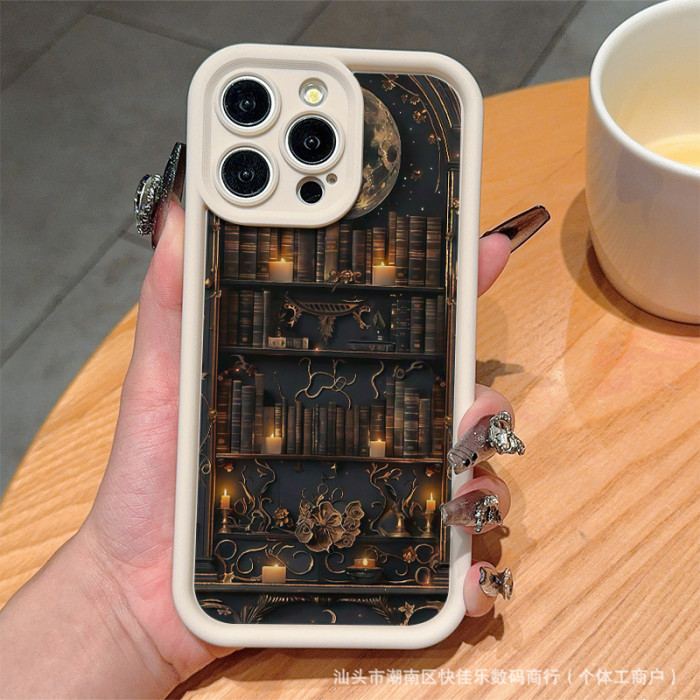 For iPhone 17 Air 17 Pro Max 16 15 14 13 12 11 XR 7 8 Phone Cover  Bookcase Moon
