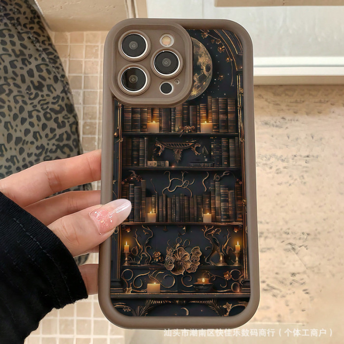 For iPhone 17 Air 17 Pro Max 16 15 14 13 12 11 XR 7 8 Phone Cover  Bookcase Moon