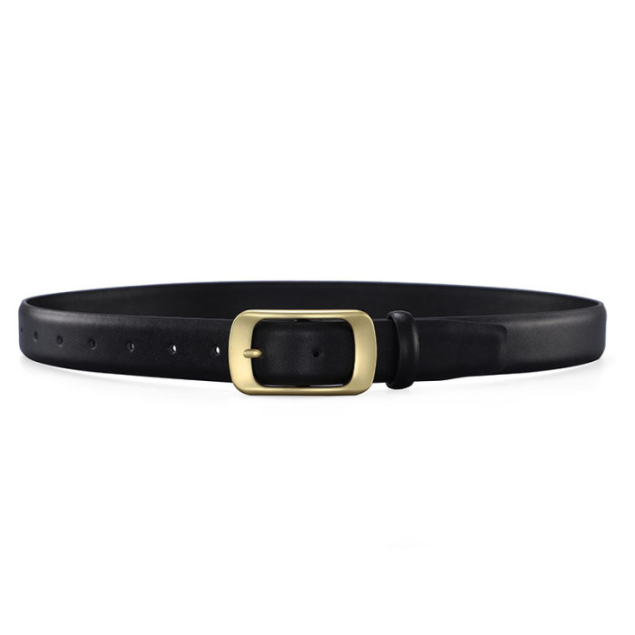 Black Gold Leather Belt Minimalist Trend Business Casual Jeans Dresses fashion