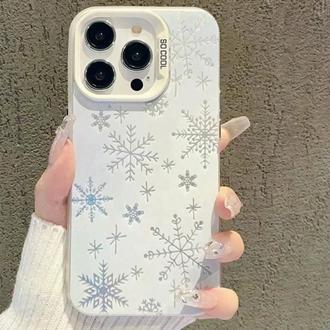 For iPhone 17 Air 17 Pro Max 16 15 14 13 12 11 XR 7 8 XS Phone Cover Snowflake