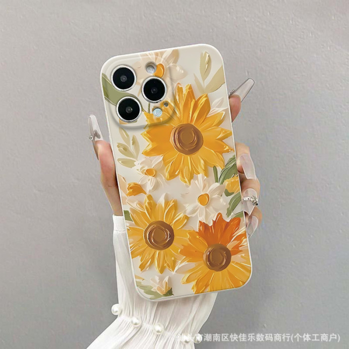For iPhone 17 Air 17 Pro Max 16 15 14 13 12 11 XR 7 8 XS Phone Cover Sunflower