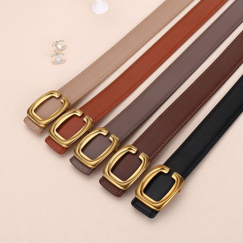 Gold-Lettered Leather Belt Trendy Elegance Dresses Trousers Business Casual