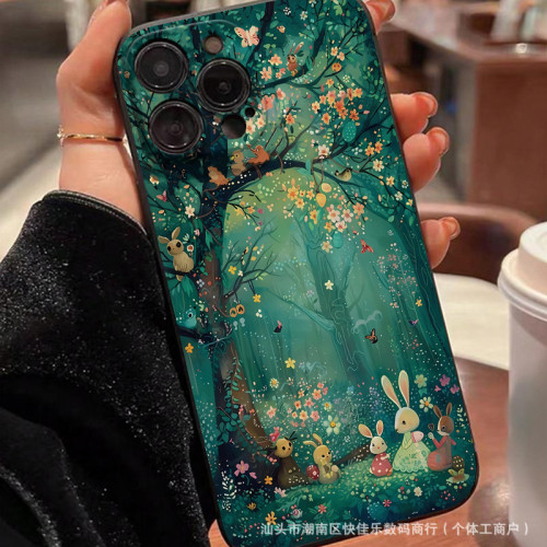 For iPhone 17 Air 17 Pro Max 16 15 14 13 12 11 XR 7 8 XS Phone Cover Tree Forest