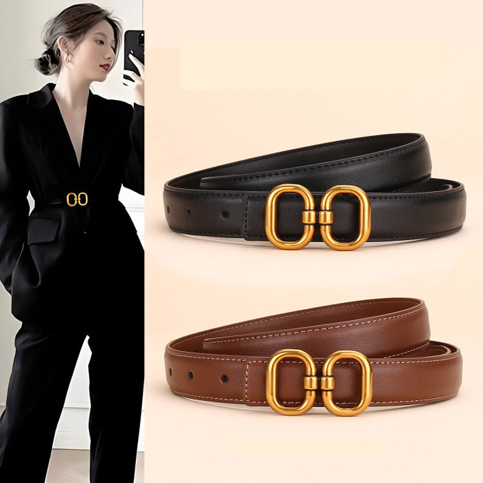 Leather Belt Black Gold Brown Business Casual versatile Jeans Dresses Suit pants