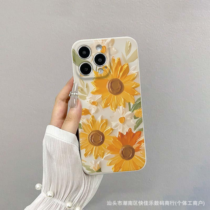 For iPhone 17 Air 17 Pro Max 16 15 14 13 12 11 XR 7 8 XS Phone Cover Sunflower