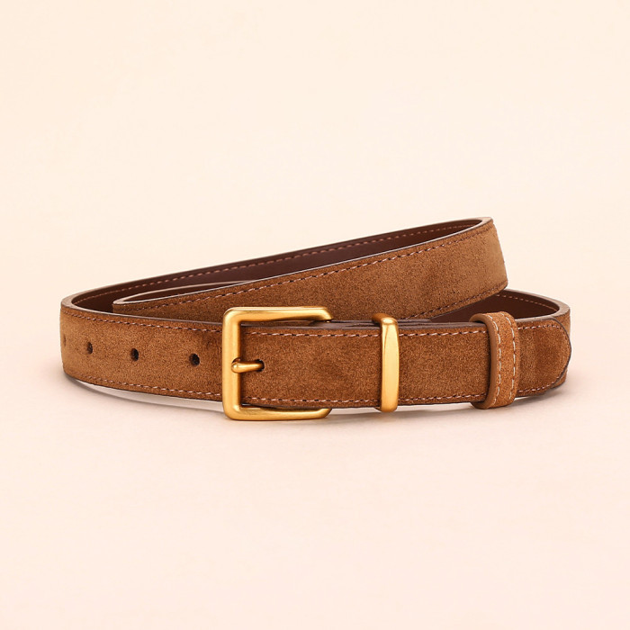 Versatile Decorative Leather Jeans Belt Fashion Trendy for Business Casual black