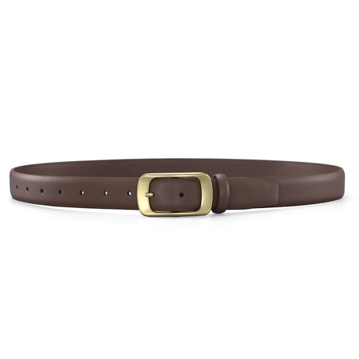Black Gold Leather Belt Minimalist Trend Business Casual Jeans Dresses fashion