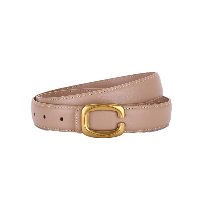 Gold-Lettered Leather Belt Trendy Elegance Dresses Trousers Business Casual