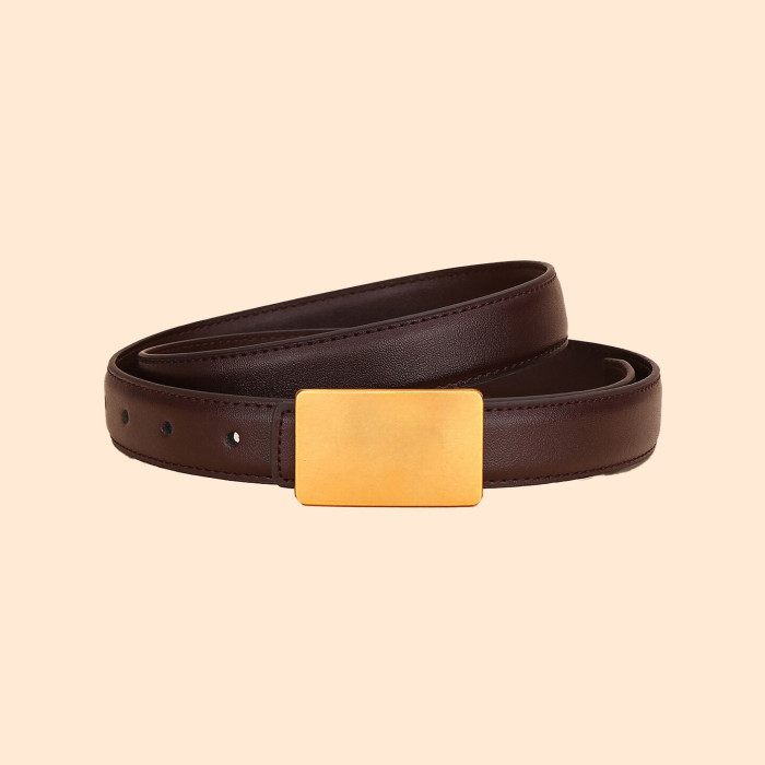 Leather Belt Black Gold Elegant Versatile Business Casual Jeans Dresses fashion