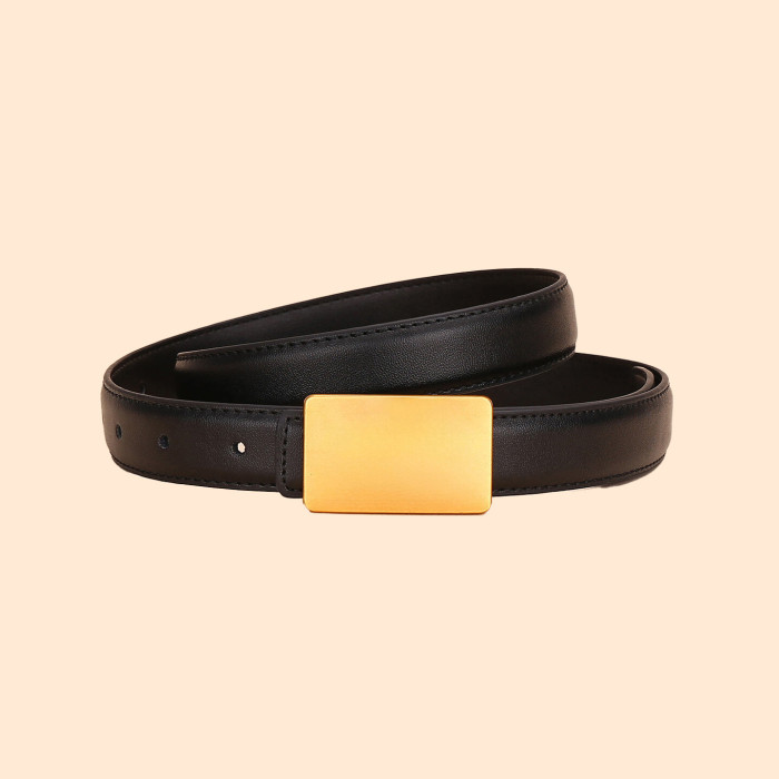 Leather Belt Black Gold Elegant Versatile Business Casual Jeans Dresses fashion