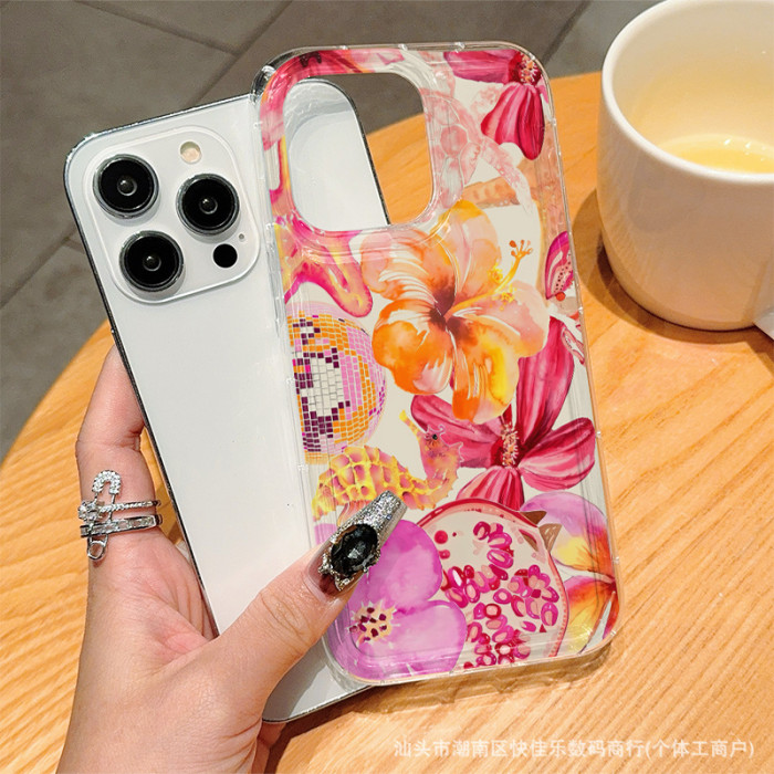 For iPhone 17 Air 17 Pro Max 16 15 14 13 12 11 XR 7 8 XS Phone Cover Bright Lily