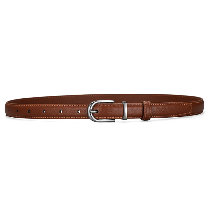 Black White Leather Belt Minimalist versatile Suits Trousers Dresses jeans fashi