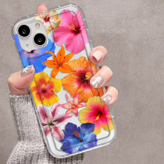 For iPhone 17 Air 17 Pro Max 16 15 14 13 12 11 XR 7 8 XS Phone Cover Bright Lily