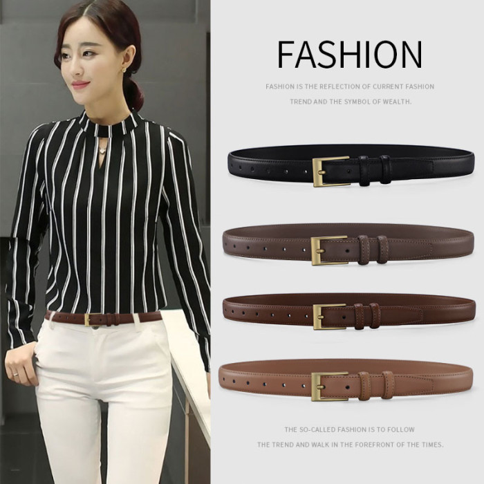 Leather Belt Versatile Minimalist Design for Jeans Suit Skirt Business Casual