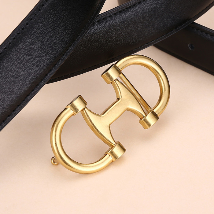 Leather Versatile Decorative Belt – Stylish for Jeans Business Casual black Eleg