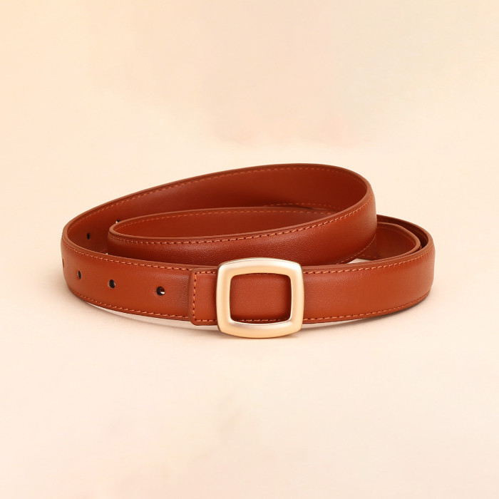 Minimalist Trendy fashion Leather Versatile Black Belt for Jeans Suit Skirts